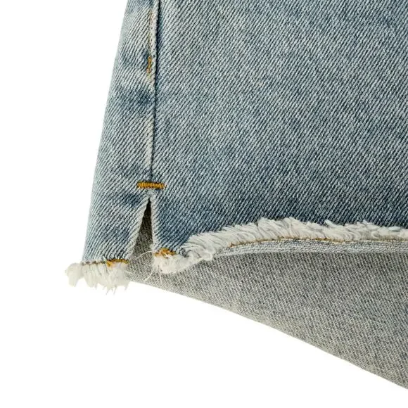 American Apparel Y2K Button-Fly Denim Shorts size 24 Retro 3" Cut-offs - Picture 6 of 9